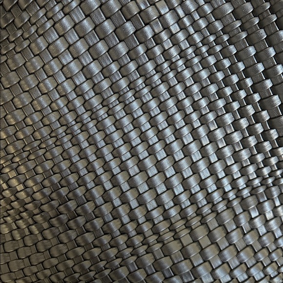 Woven Vegan Leather Black Hobo Tote Shoulder Bag - Picture 8 of 14